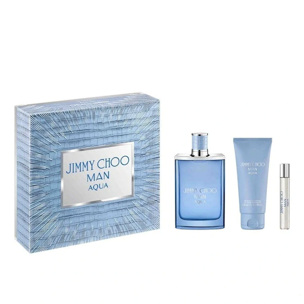 Gif set Jimmy Choo Man Aqua 3 pcs set 3.3 Oz EDT + 0.25 Oz EDT + 3.3 Oz Shower gel