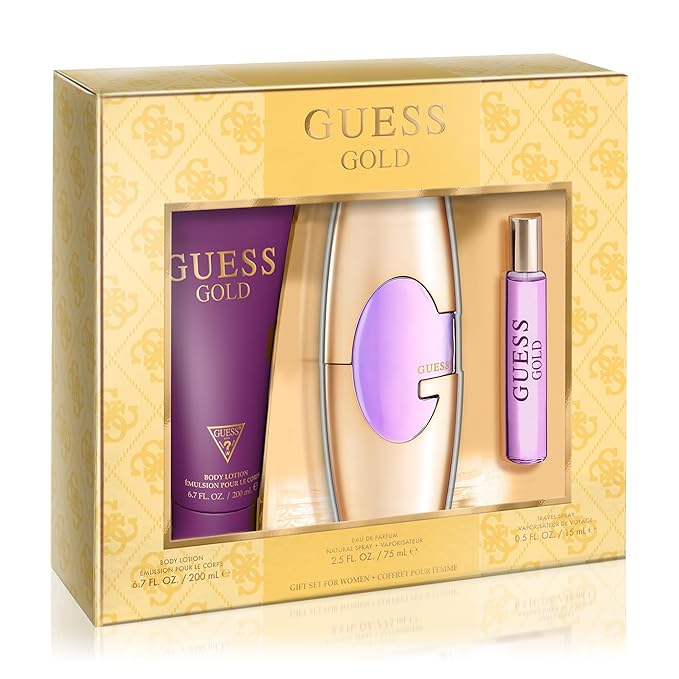 Gift set Gold Women 3pcs Guess Gold 2.5 OZ EDP SP+BL 6.7+Travel SP 0.5 OZ - Guess