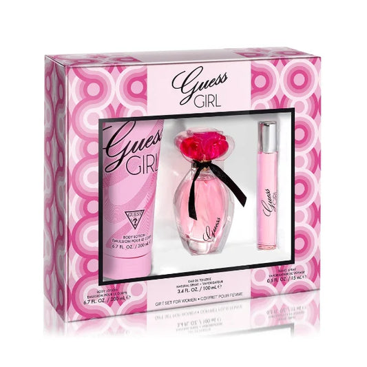 GIFT SET GUESS GIRL (3 PC) 2.5 OZ EDT SP / B/L 6.7 OZ  / TS 0.5 OZ