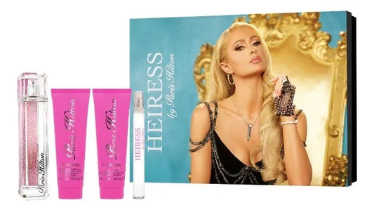 GIFT SET PARIS HILTON HEIRESS (4 PC) 3.4 OZ EDP SP / 0.34 OZ EDP SP / 3.0 OZ BL / 3.0 OZ SG